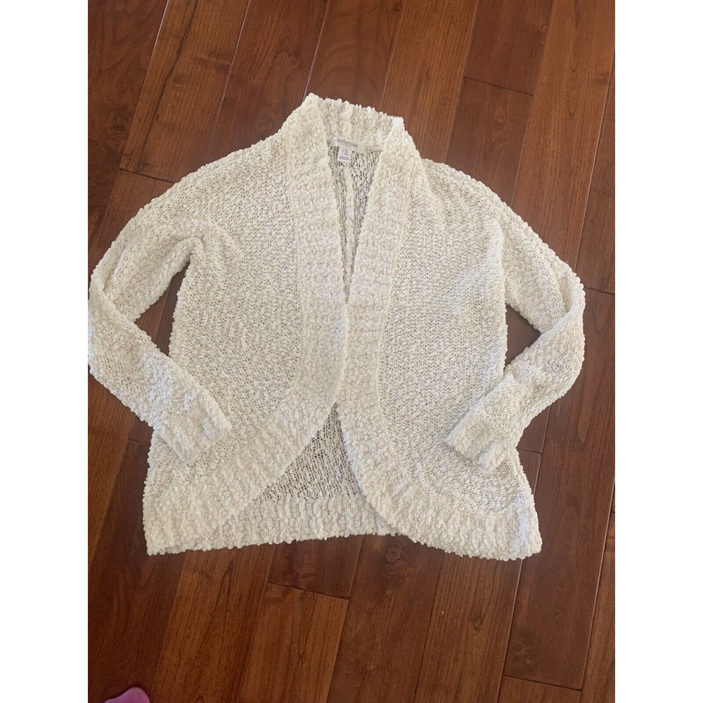 Motherhood Maternity Cardigan Sweater Size xs Cream Cozy Soft Open Front